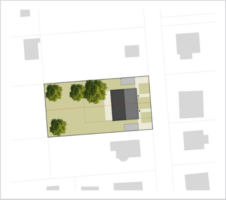 Grundriss mit Doppelhaus