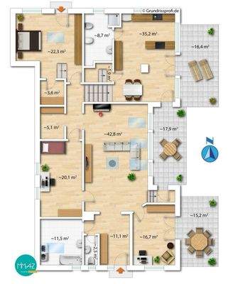 Grundriss Möblierungsvorschlag