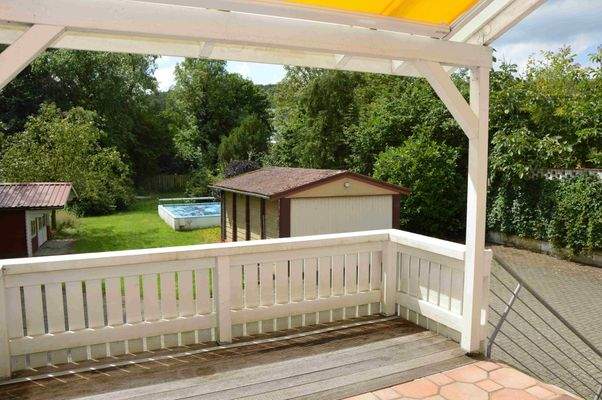 Die überdachte Terrasse