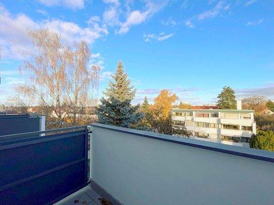 Blick ins Grüne vom Balkon