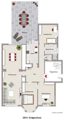 Grundriss EG visualisiert 2813