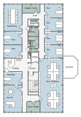 Grundrissbeispiel gemischte Verzimmerung