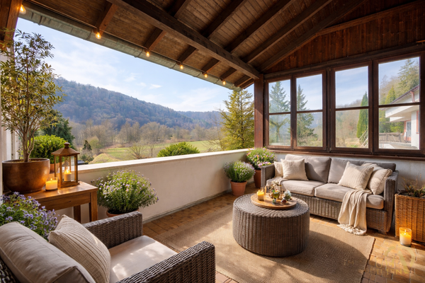 Gemütliche Terrasse mit Panoramablick (Möglichkeit)