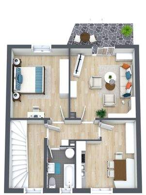 1 Grundriss - Erdgeschoss - 3D