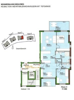 Wohnbeispiel Haus 3, 3 Zimmer 99 m²