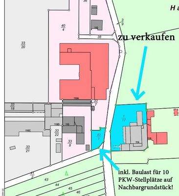 Lageplan Grundstück und Baulast