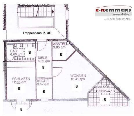 Grundriss der Wohnung in beiden Etagen identisch