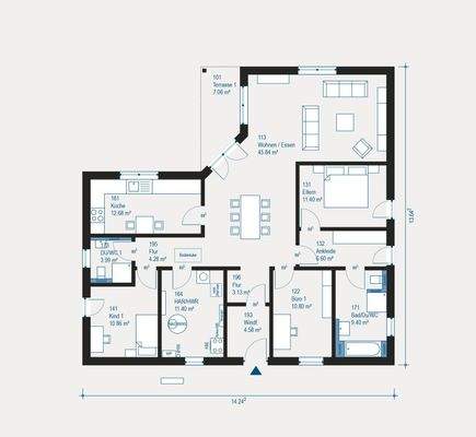 Moderne Familienwohnung