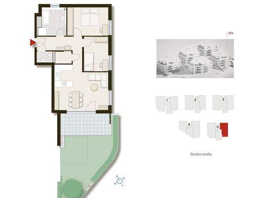 Grundriss mit Garten