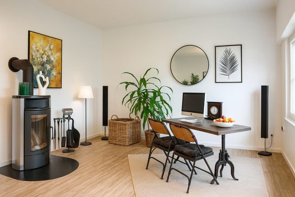 Wohnzimmer mit Kamin