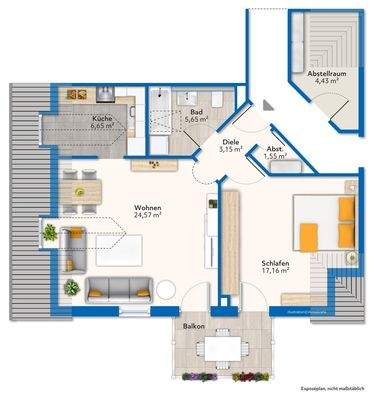 Grundriss der Wohnung