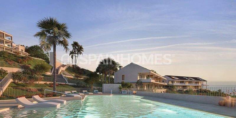 Well Located Sea View Apartments within a Complex in Benalmadena