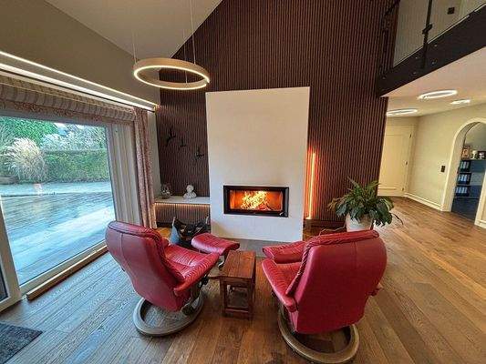 Wassergeführter Kamin, Occhio Lampen 