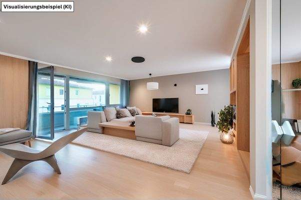 Wohnzimmer Visualisierungsbeispiel - 3,5 Zi WHG