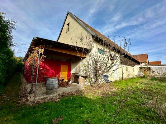 Außenansicht Verkaufsraum Hinterseite / Zusätzliche Terrasse