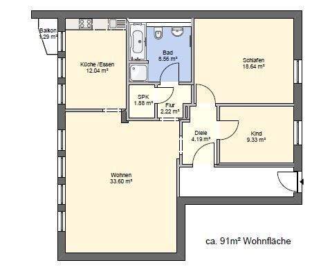 Grundriss Whg.21 EG im Hof