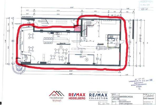Grundriss EG markiert