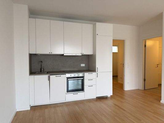 Blick zur Einbauküche