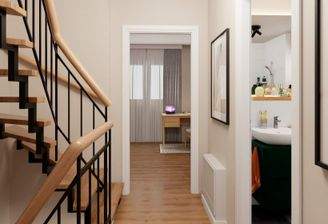 Moderner Flur im Obergeschoss