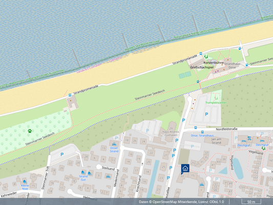 so nah zu Deich und Sandstrand