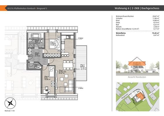 Grundriss Wohnung 6