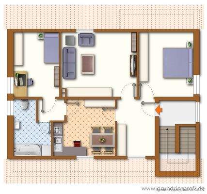 Grundriss Dachgeschoss (Gestaltungsbeispiel)