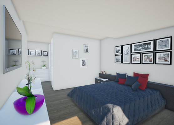 Schlafen/Ankleide (Wohnbeispiel, Visualisierung)