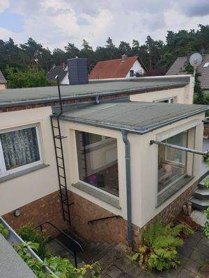 Blick von oben auf die Veranda