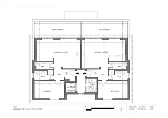 Staffelgeschoss-Grundriss