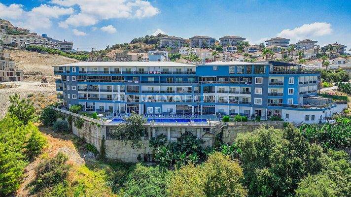 Sea and City View Apartment in a Social Complex in Alanya Kargıcak