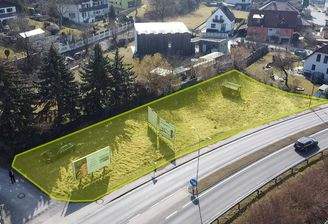 Flugaufnahme - Grundstück farblich hervorgehoben