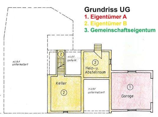 Grundrisse UG mit Aufteilung