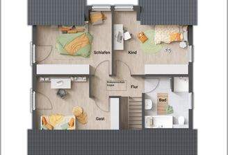 Einfamilienhaus Flair 125 - Grundriss Dachgeschoss