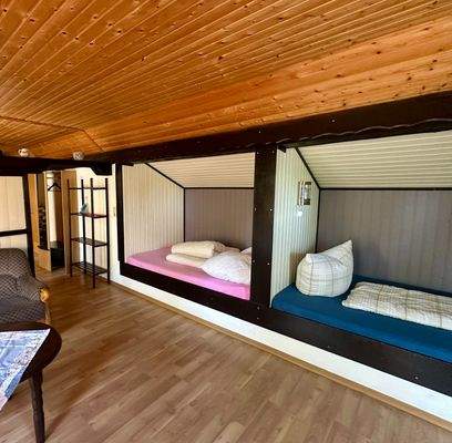 Wohnzimmer mit Schlafbutzen 