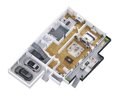 Grundriss EG visualisiert