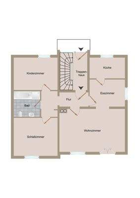 Grundriss-Skizze Erdgeschoss