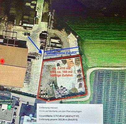 Luftbild markiert 2.410 m2
