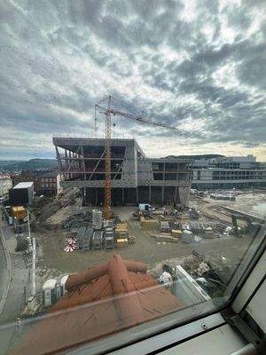 Blick auf Zeiss Neubau neuer Haupteingang