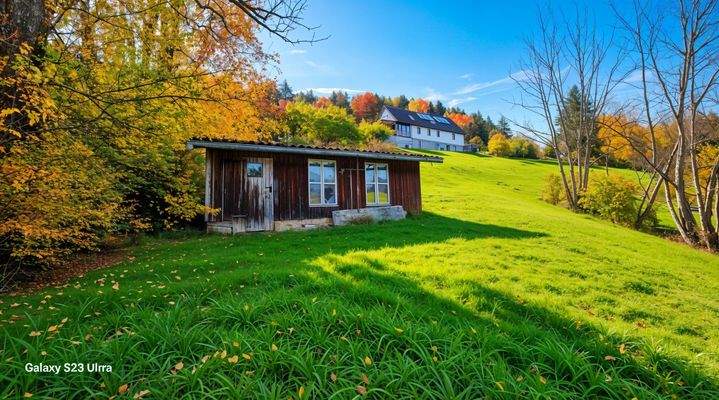 Gartenlaube Grundstück hinten 