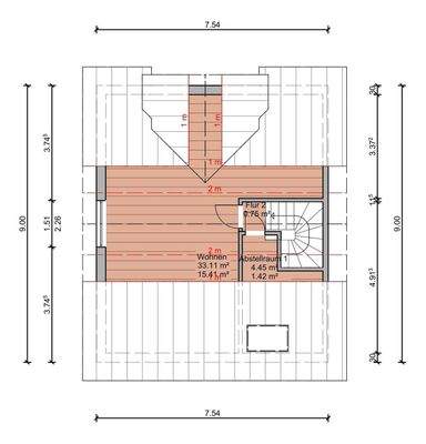 Grundriss  Spitzboden