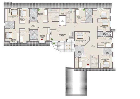 Obergeschoss mit Musterausstattung