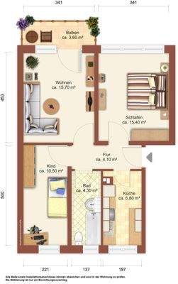 Grundriss Möblierungsvorschlag