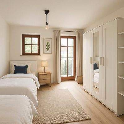 Schlafzimmer mit zwei Betten_Visualisierung 1