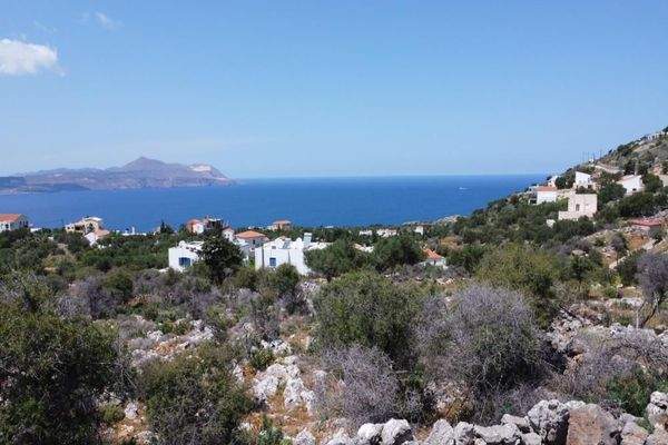 Kreta, Kokkino Chorio: Grundstück mit unverbautem Meerblick zu verkaufen