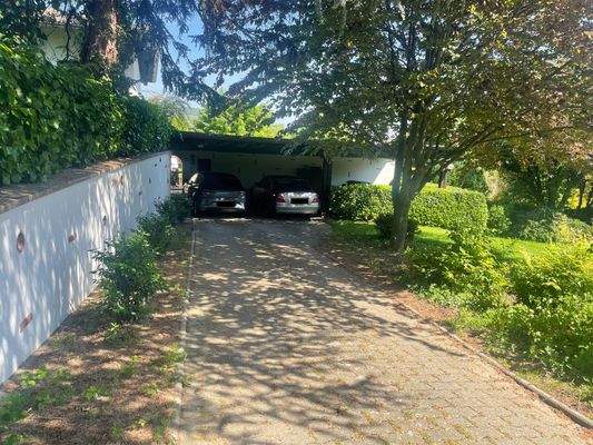 Einfahrt und Carport