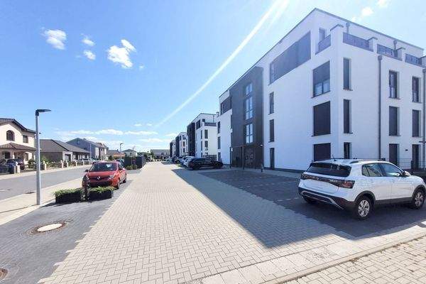 Vorderansicht der Häuser