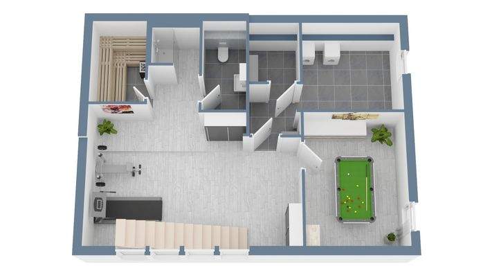 Grundriss Untergeschoss 3D