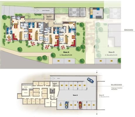 Lageplan Haus A Erd- und Kellergeschoss