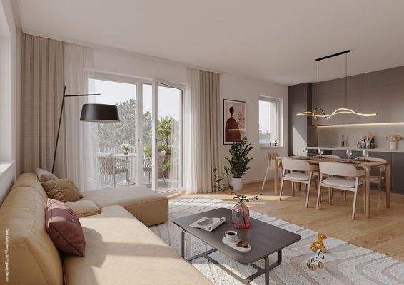 Wohnzimmer + Essbereich Deichhaus WE 082