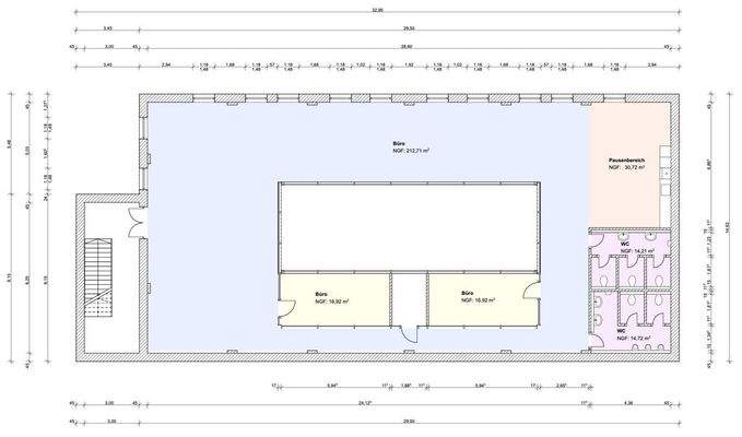 Planung Büroebene 2OG Halle C3